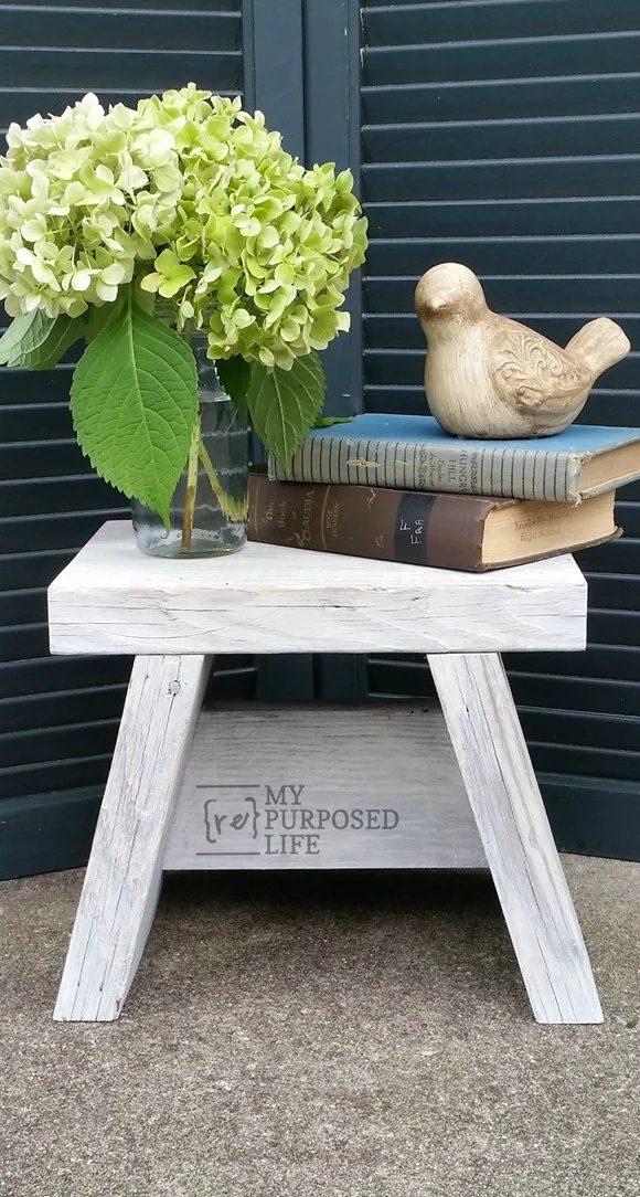 small step stool built from one board, My Repurposed Life