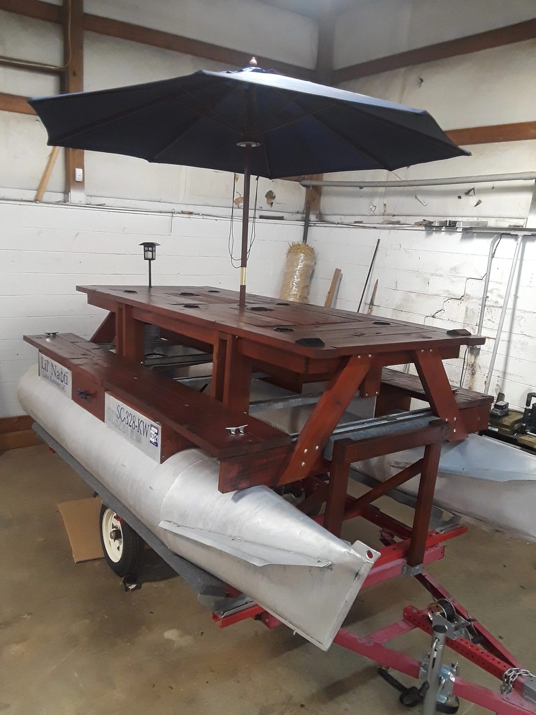 By Steve, Patio Table With Built In Cupholders, Insulated Cooler Boxes, And Solar Lights #Bekob