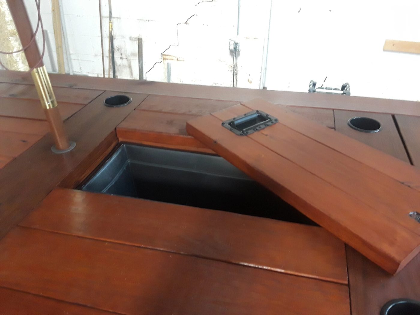By Steve, Patio Table With Built In Cupholders, Insulated Cooler Boxes, And Solar Lights #Bekob 01