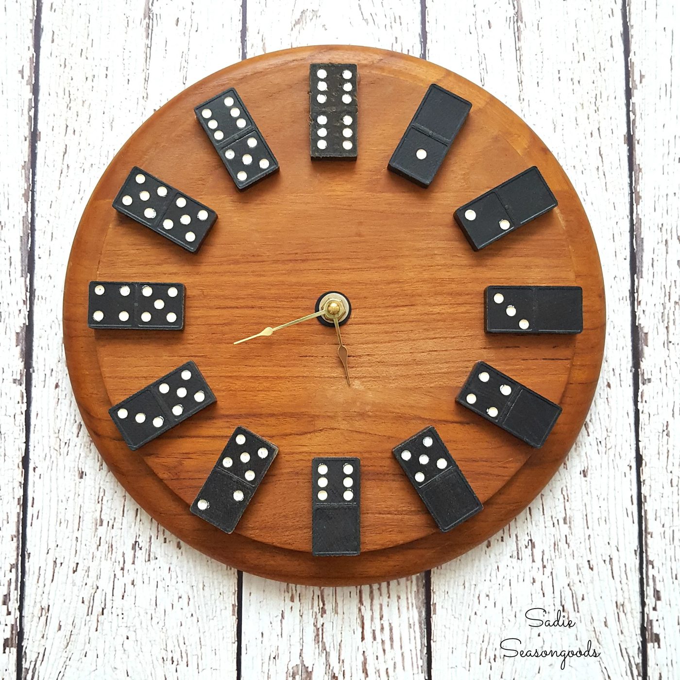 8 Handmade Upcycled Repurposed Vintage Domino And Thrift Store Cutting Board Wall Clock By Sadie Seasongoods