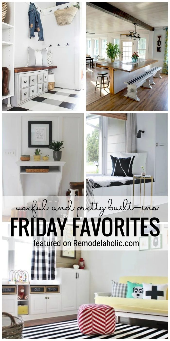 Built-ins are the well fitted way to add extra storage and functionality to your home in a striking way. look at all of these useful and pretty built-in options featured on Friday 