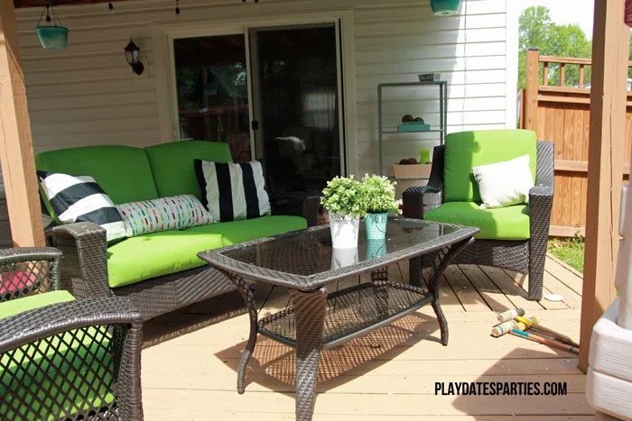 Spray Painted Patio Cushions 4