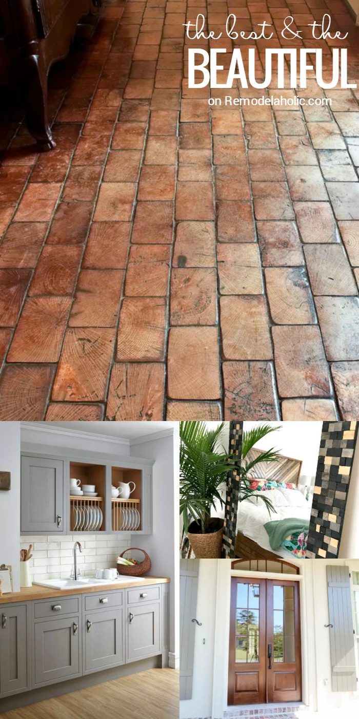 Friday Favorites - wood block floors, farmhouse style pantry and decor options, two tone gray and wood kitchen and more @Bekob