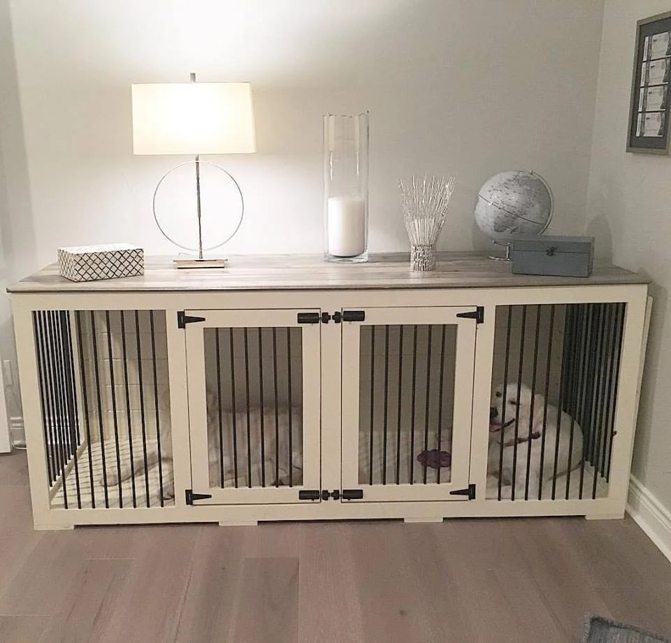 striking dog kennel console table by B&B Kustom Kennels