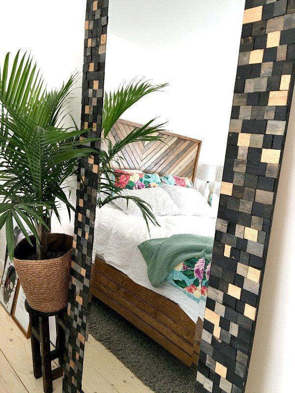 master bedroom wood shim mirror, Sharktails