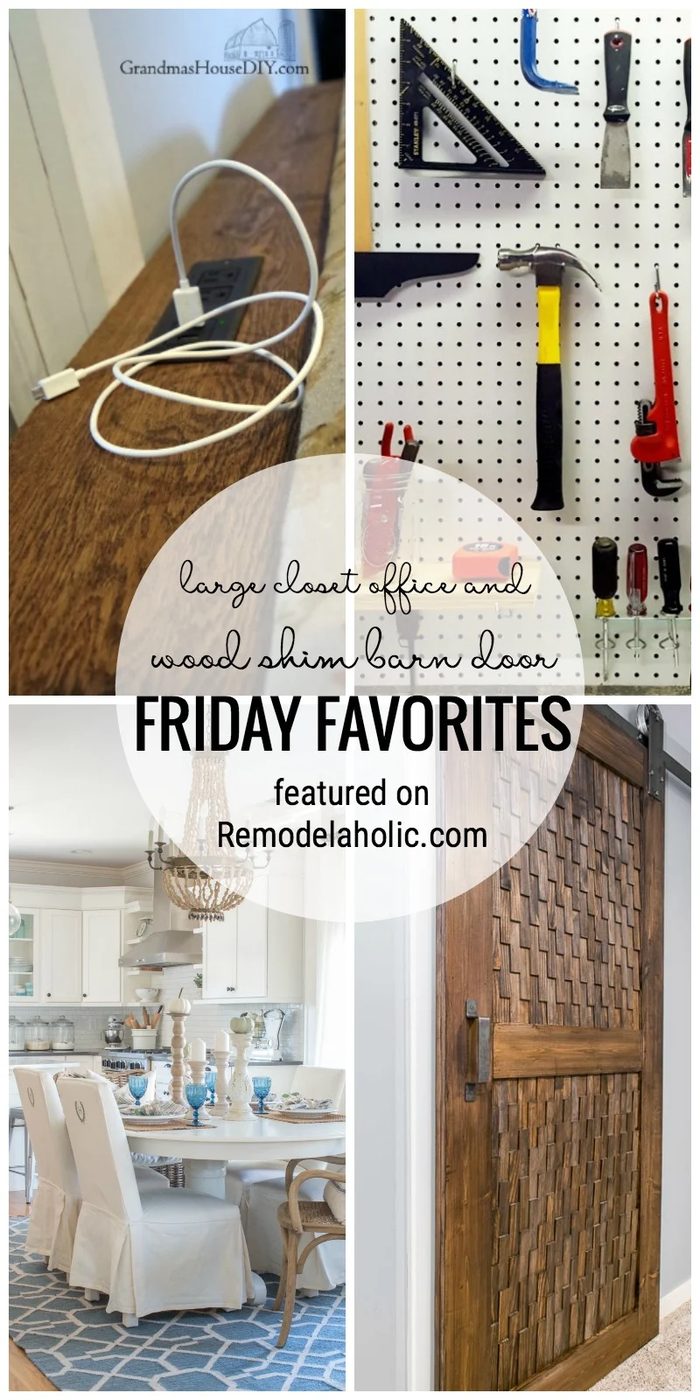 Sharing Inspiration This Week With A Large Closet Office And Wood Shim Barn Door For Friday Favorites Featured On Bekob.com