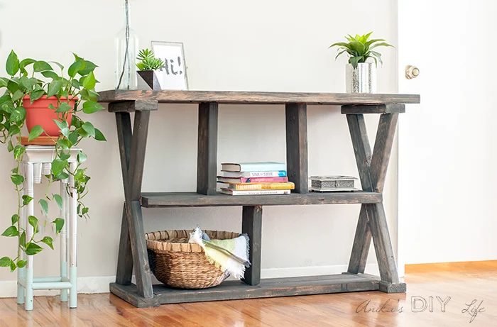 Handmade Rustic X Leg Console Table Anikas Handmade Life 4 700