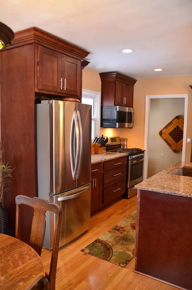 galley kitchen updated into open kitchen layout