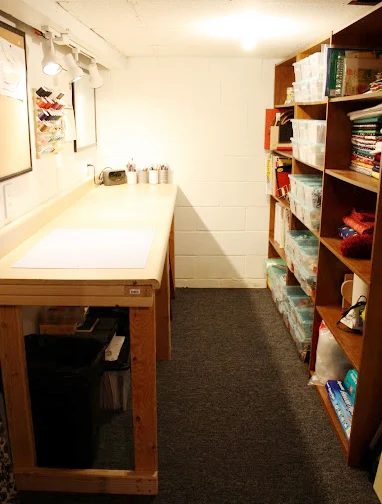 From Basement Storage Room to Craft Room