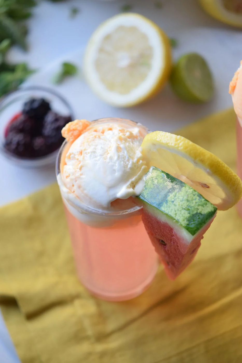 Have a light and refreshing dessert with a fruity touch. Fruity Cream Float Recipe via Bekob.com