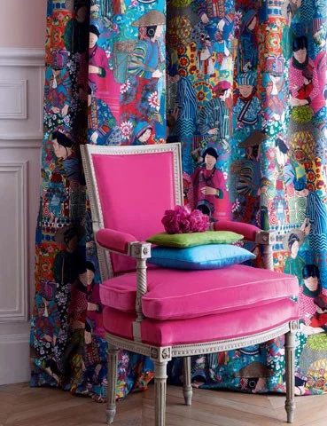 Fuchsia Chair, House and Garden