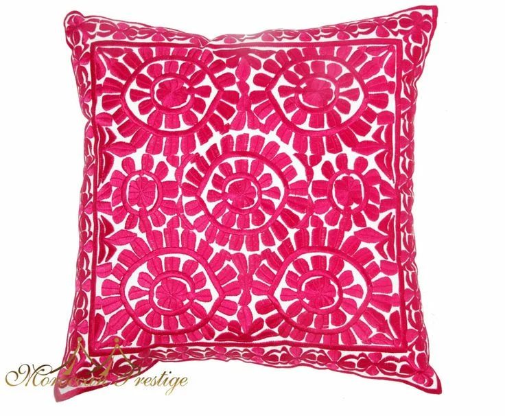 floral fuchsia pillow