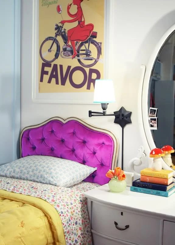And an memorable headboard Handmade by the always solid Jenny over at Little Green Notebook