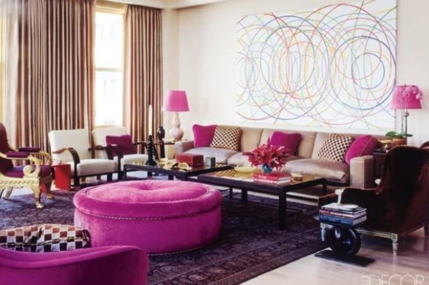 fuchsia jewel toned room