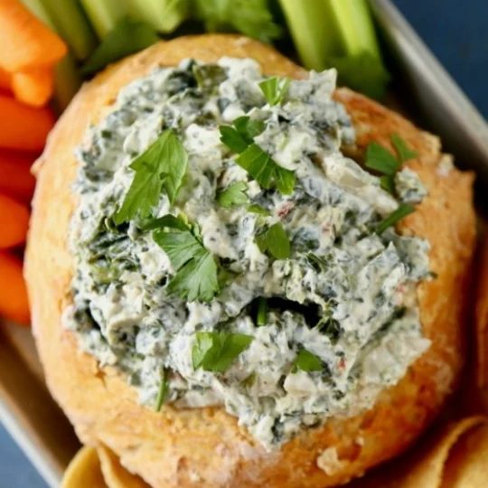 Spinach Dip In A Bread Bowl