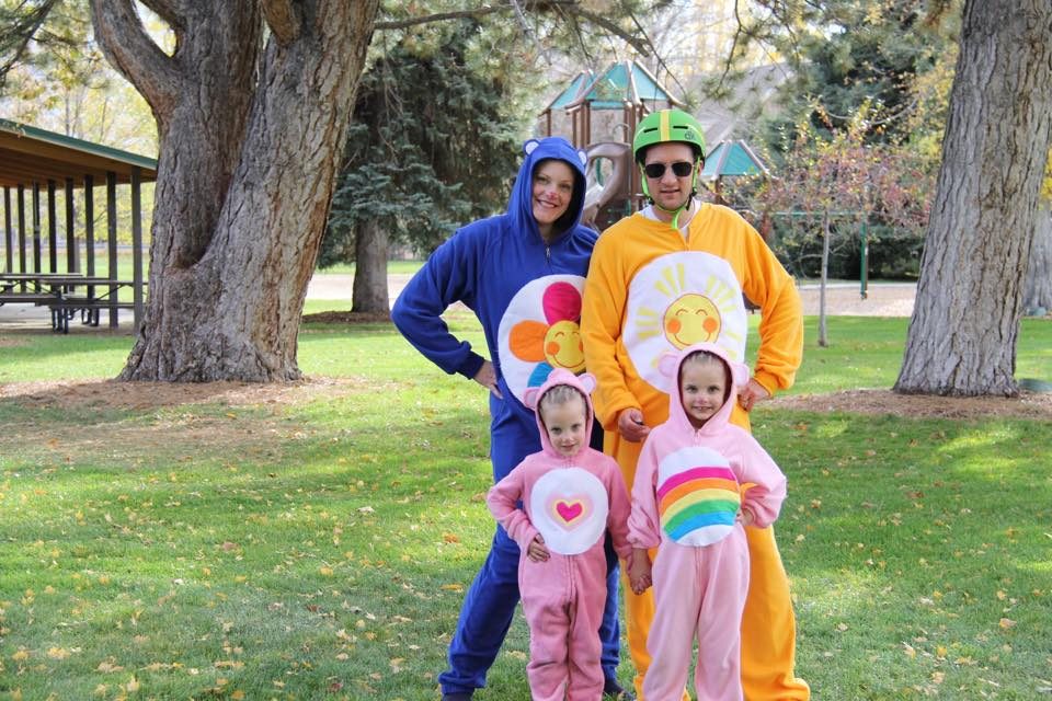 Family Halloween Costumes - Care Bears, handmade costumes