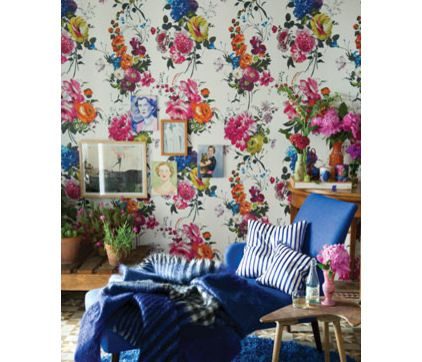 Floral wallpaper as seen on Houzz