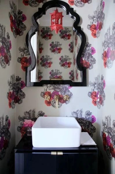 Florals in a powder room
