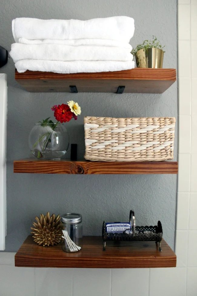 handmade faux floating shelves (Turning It Home)