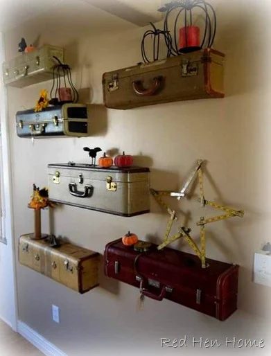 Handmade suitcase shelves walkthrough (Red Hen Home)