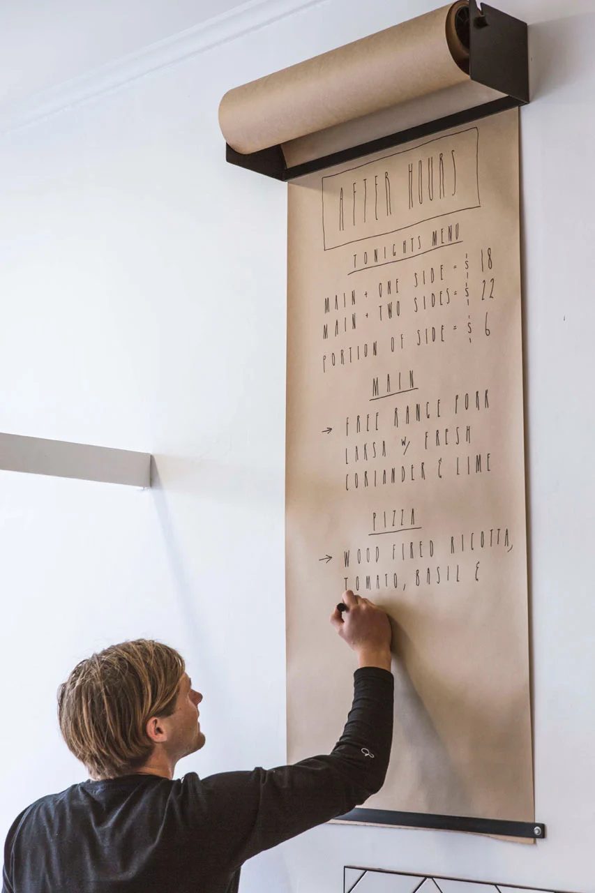 wall mounted paper roll dispenser for message center (Design Milk)