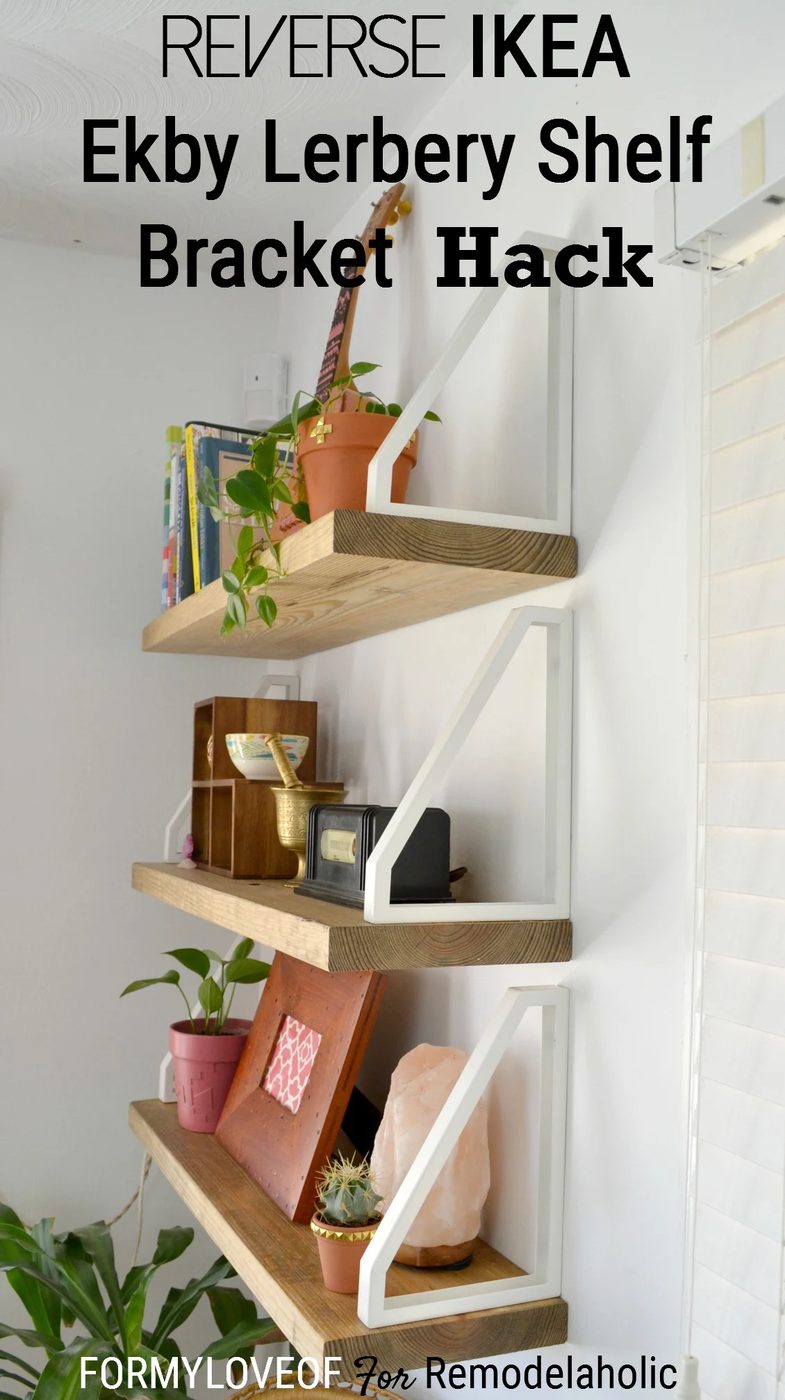 Reverse IKEA Ekby Lerberg Shelf Bracket method