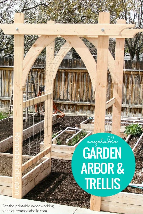 Build A Wooden Arched Garden Arbor Vegetable Trellis #Bekob