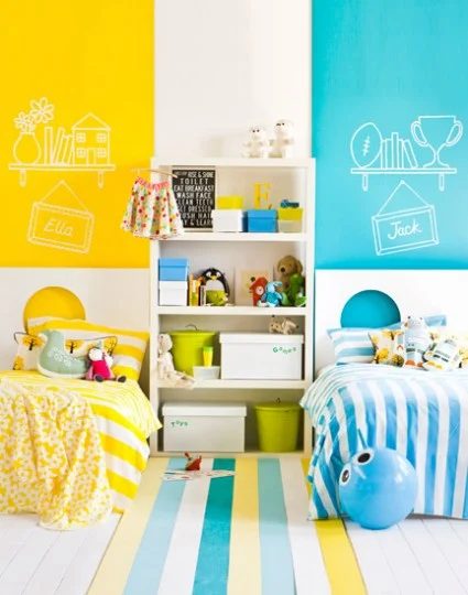 colorful shared bedroom, Maree Homer - featured on Bekob.com