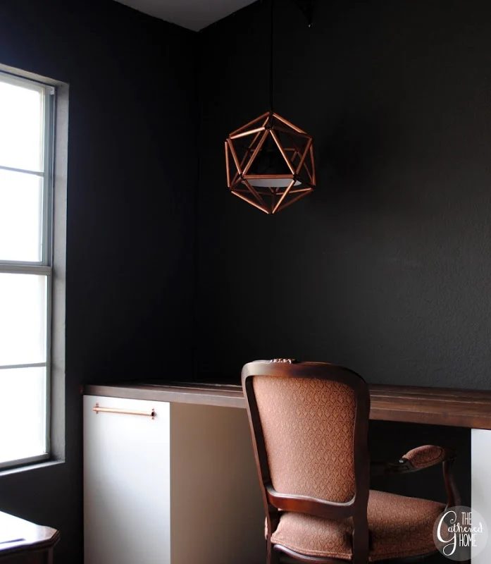 handmade copper pipe geometric pendant light, The Gathered Home on Bekob