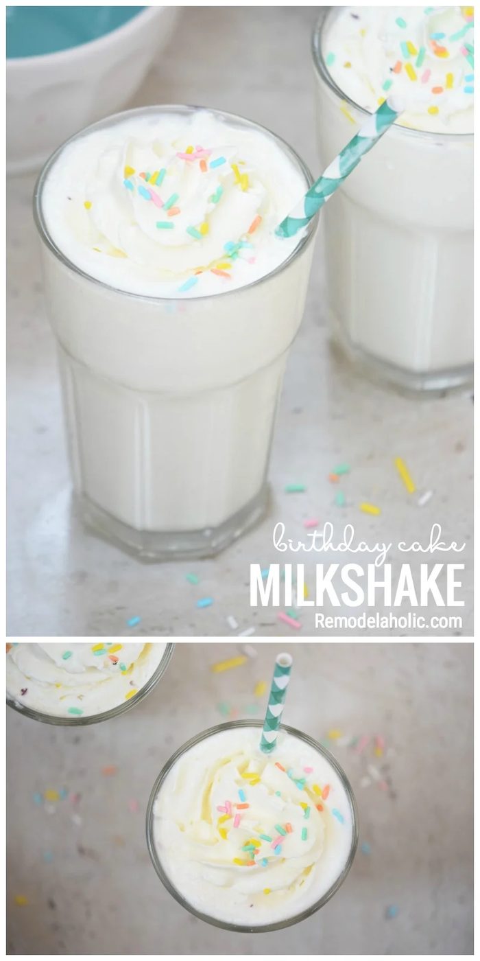 Birthday Cake Milkshake | Dessert Recipe | Drink | via Bekob.com