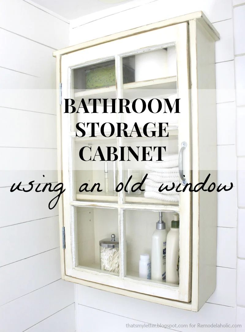Create a stylish and unique bathroom storage cabinet using an old window as the door! This detailed building plan will walk you through the process.