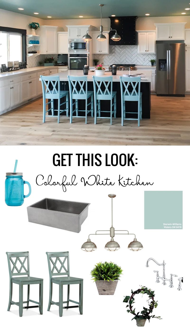 White Kitchen | Get the Look | Adding color to a white kitchen | Colorful White Kitchen | Bekob.com