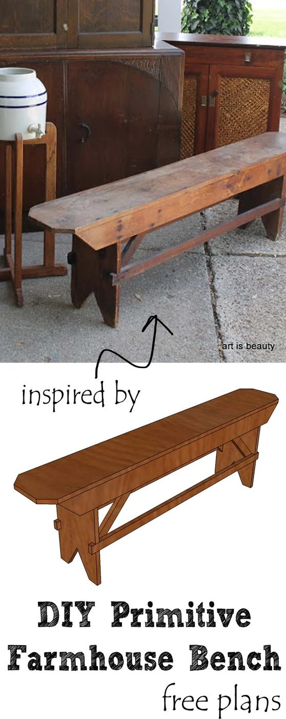 Handmade Primitive Farmhouse bench plans