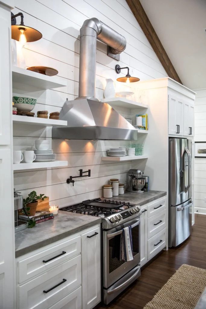 Go for an industrial farmhouse vibe by recreating the Fixer Upper Little Shack on the Prairie Kitchen