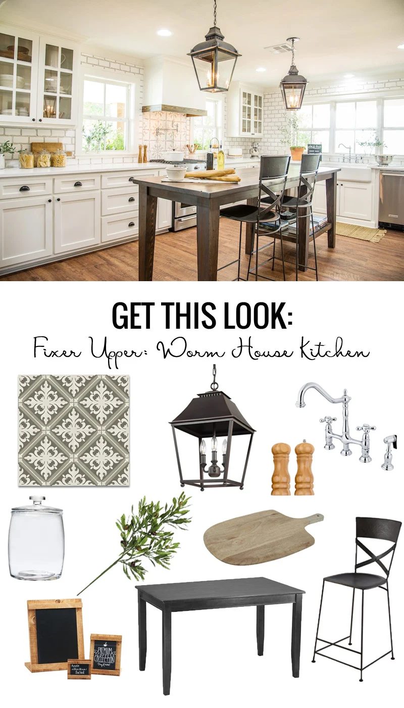 Fixer Upper Worm House Kitchen Get This Look featured on Bekob.com