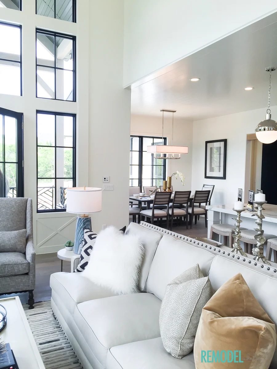 Add texture with soft pillows in different textures like velvet or faux fur. Modern Farmhouse Living Room
