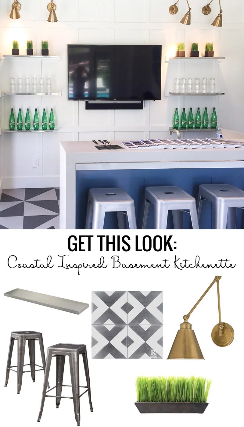 Get This Look Coastal Inspired Basement Kitchenette