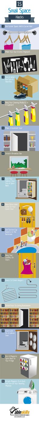 15 Small Space Hacks Infographic