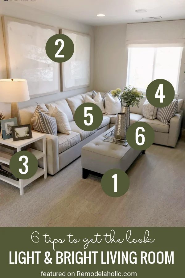 6 Tips For Recreating This Room. Light And Bright Living Room Get The Look At Bekob.com