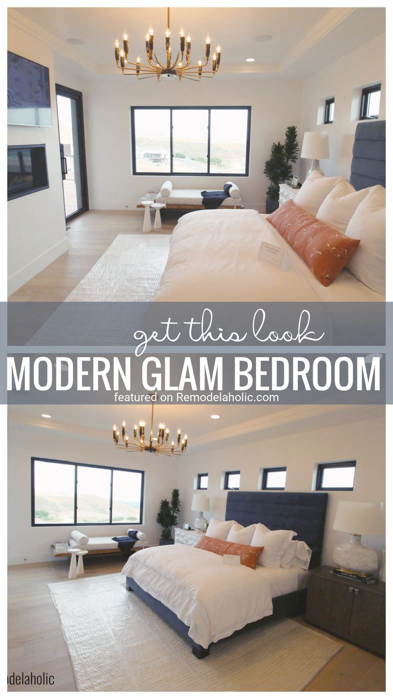 Add A Touch Of Glam With Gold And Pretty White With This Lovely Master Bedroom Inspiration. Get This Look, Modern Glam Bedroom Featured On Bekob.com