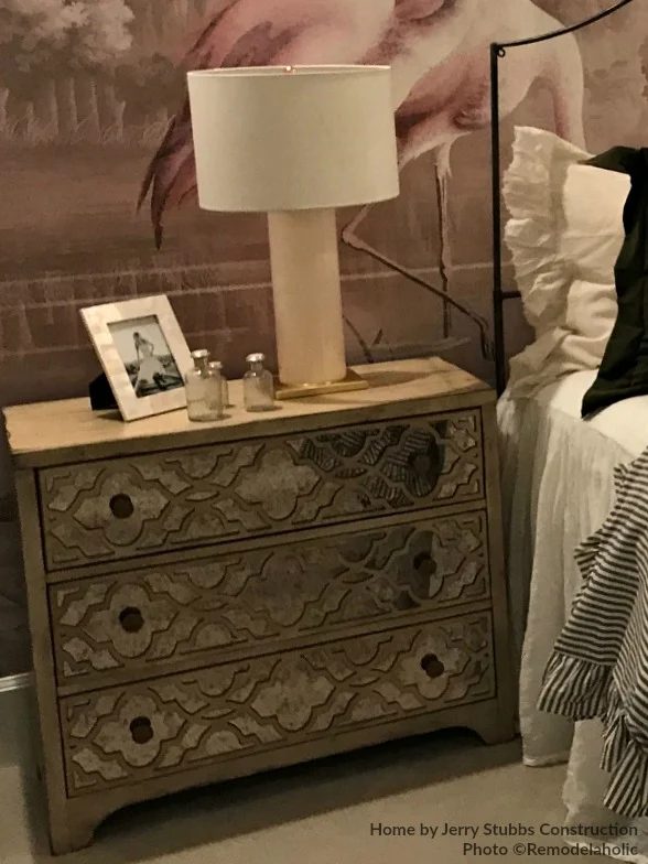 Modern Transitional Style Girls Bedroom With Mirrored Dresser Nightstand And Modern Lamp Jerry Stubbs And Tique And Co 2018 Utah Valley Parade Of Homes Featured On Remodel