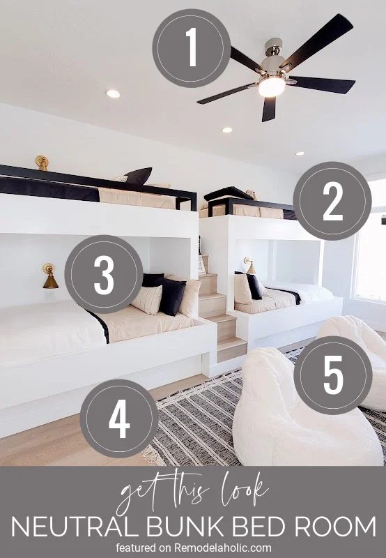 5 Ways To Get The Look Of This Neutral Bunk Room Featured On Bekob.com (1)