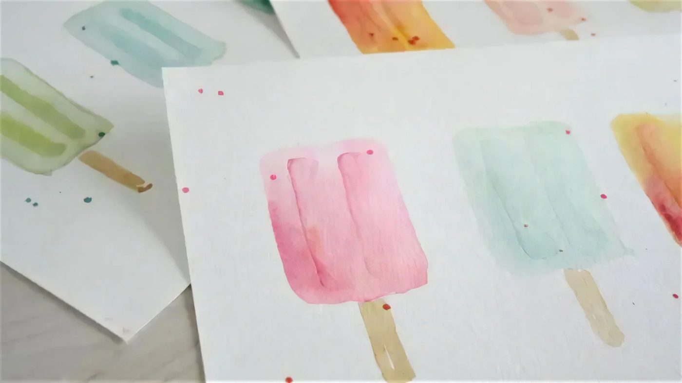 6 Summer Printable Watercolor Popsicle Wall Art Set For Mantel Or Gallery Wall Sarah Langtry For Bekob 041948