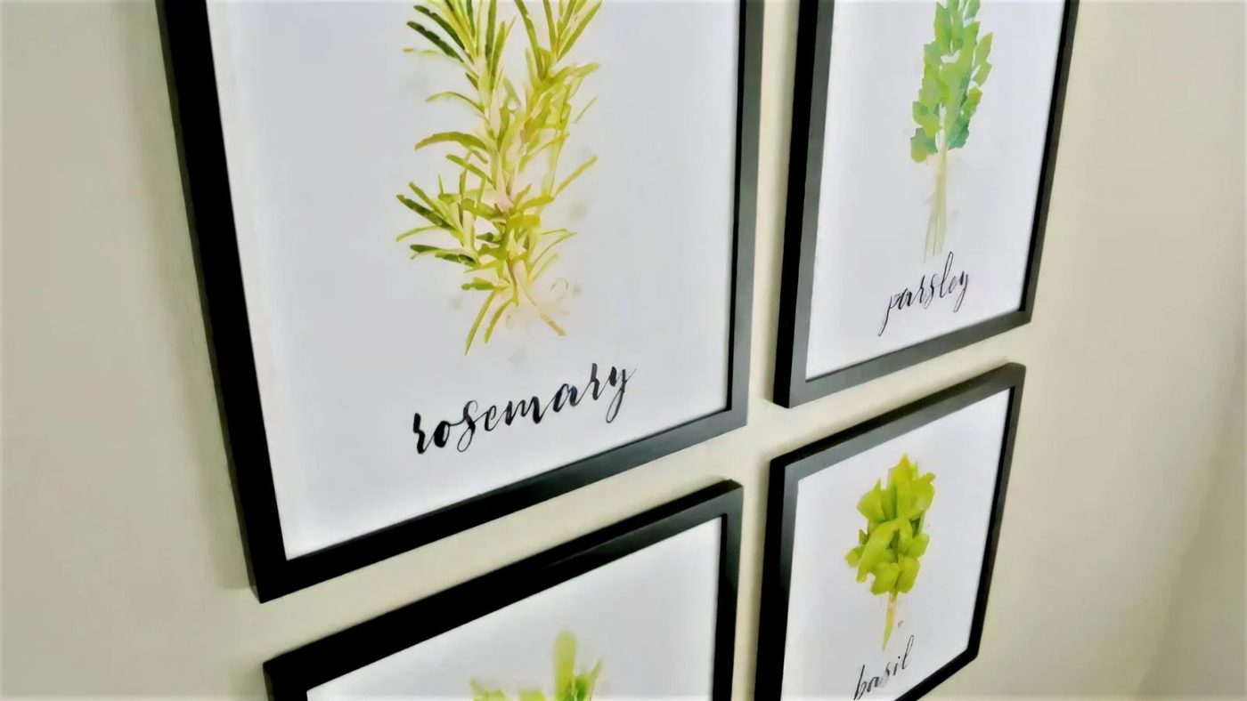 3 Print At Home 12x12 Watercolor Kitchen Herb Art Printable Set Bekob 041940