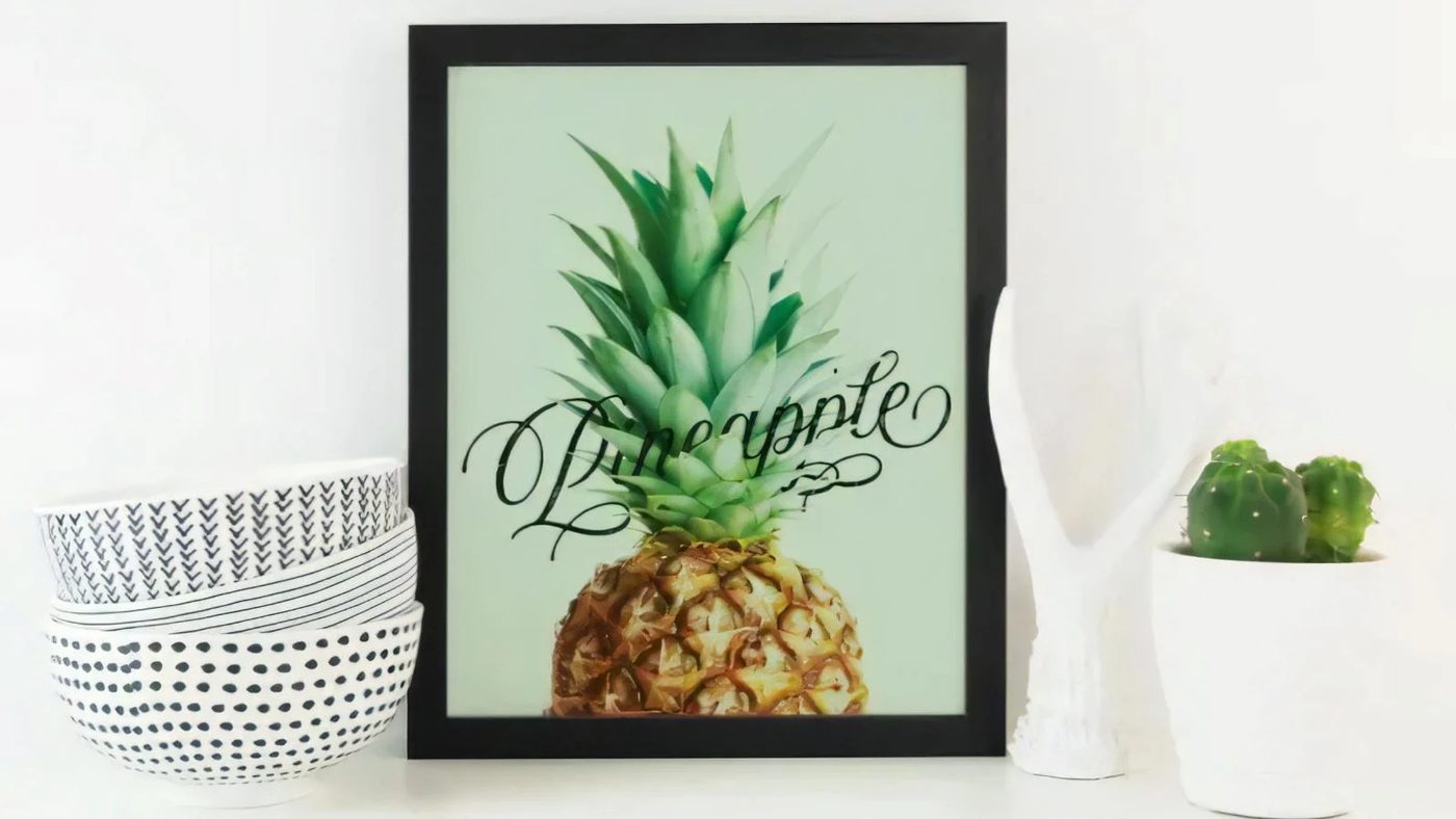 10 Printable Kitchen Wall Art Pineapple Word Art AD Aesthetic For Bekob 042036