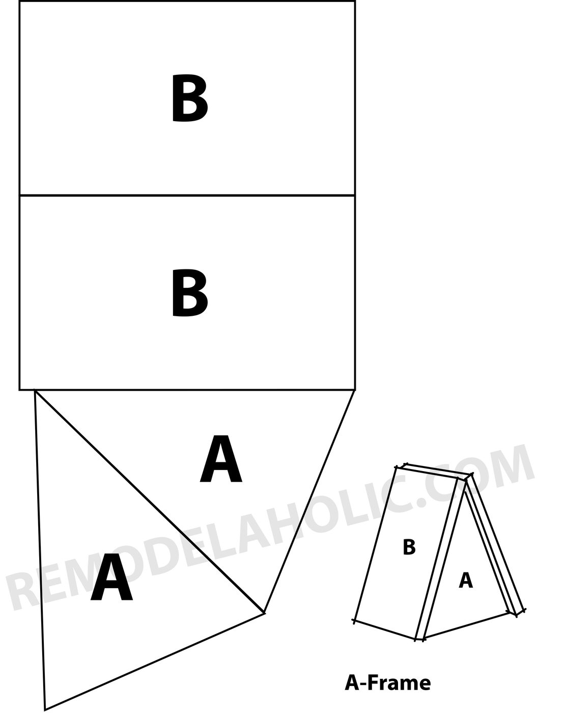 a-frame pattern free template for gingerbread house