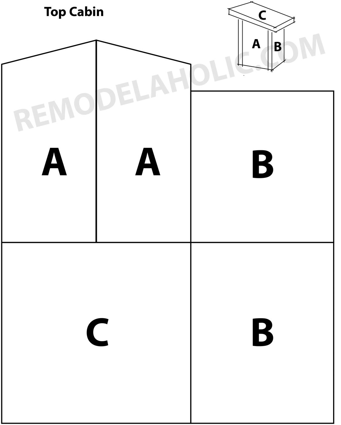 top cabin pattern free template for gingerbread house