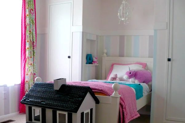 Girls Room Makeover With Striped Walls