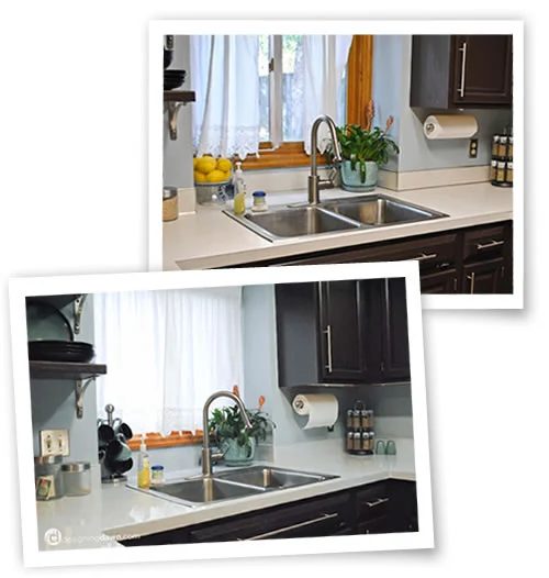Kitchen Sink View Before And After