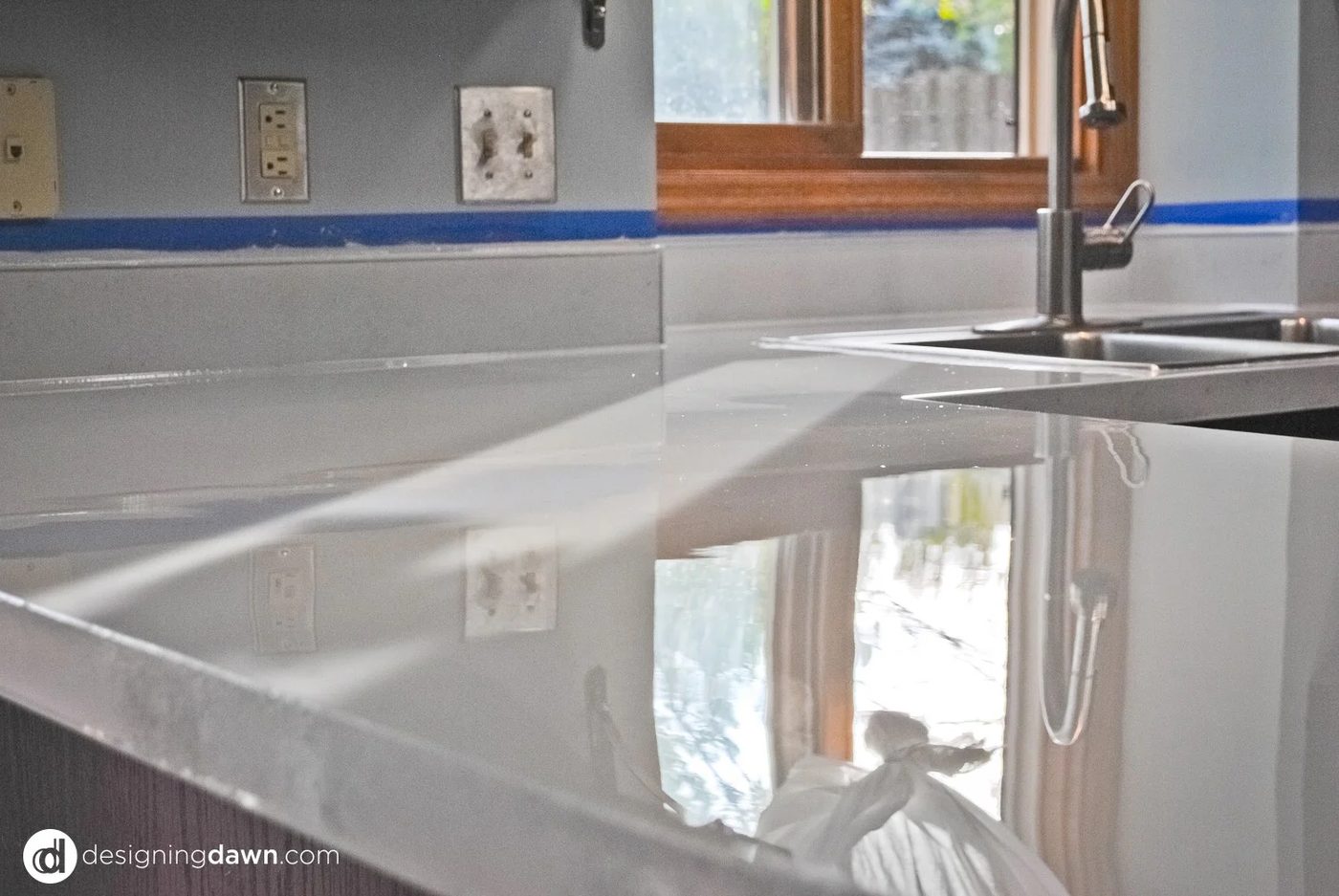 11 Handmade High Gloss Kitchen Countertops, Faux Solid Surface, By AD Aesthetic Featured On Bekob